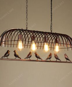 chiếc đèn thả trần kiểu dáng chiếc lồng chim với bóng đèn E27 tạo nên một không gian ánh sáng ấn tượng, chiếc đèn sẽ rất phù hợp khi trang trí quán cafe và quán ăn