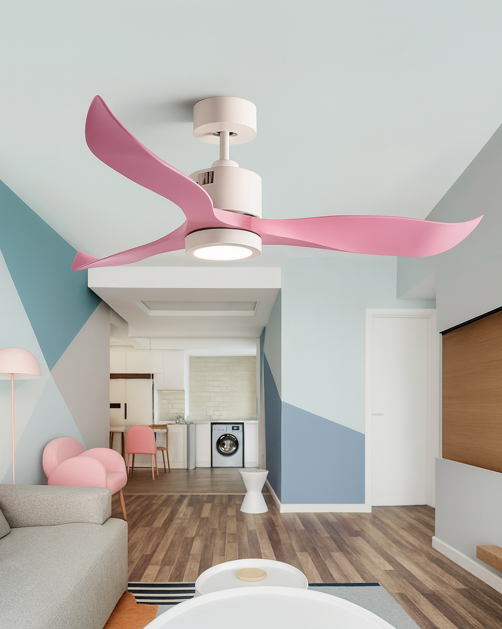 Đèn Quạt Trần Trang Trí Cánh Hồng Vfa03