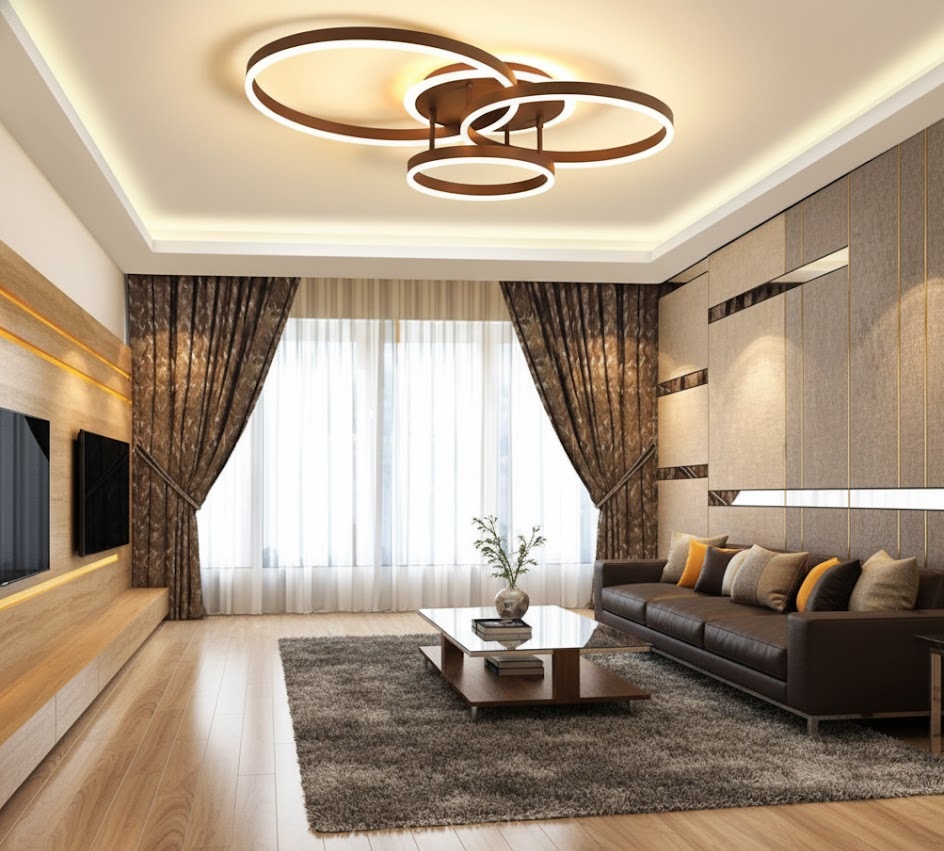 Đèn ốp trần hiện đại vòng lấp lánh MO998/3