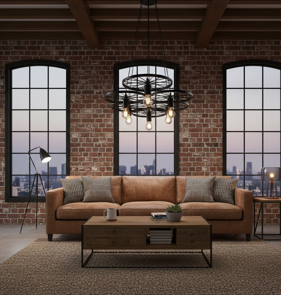 Đèn Thả Trần Trang Trí 6 Vành Xe THCN110