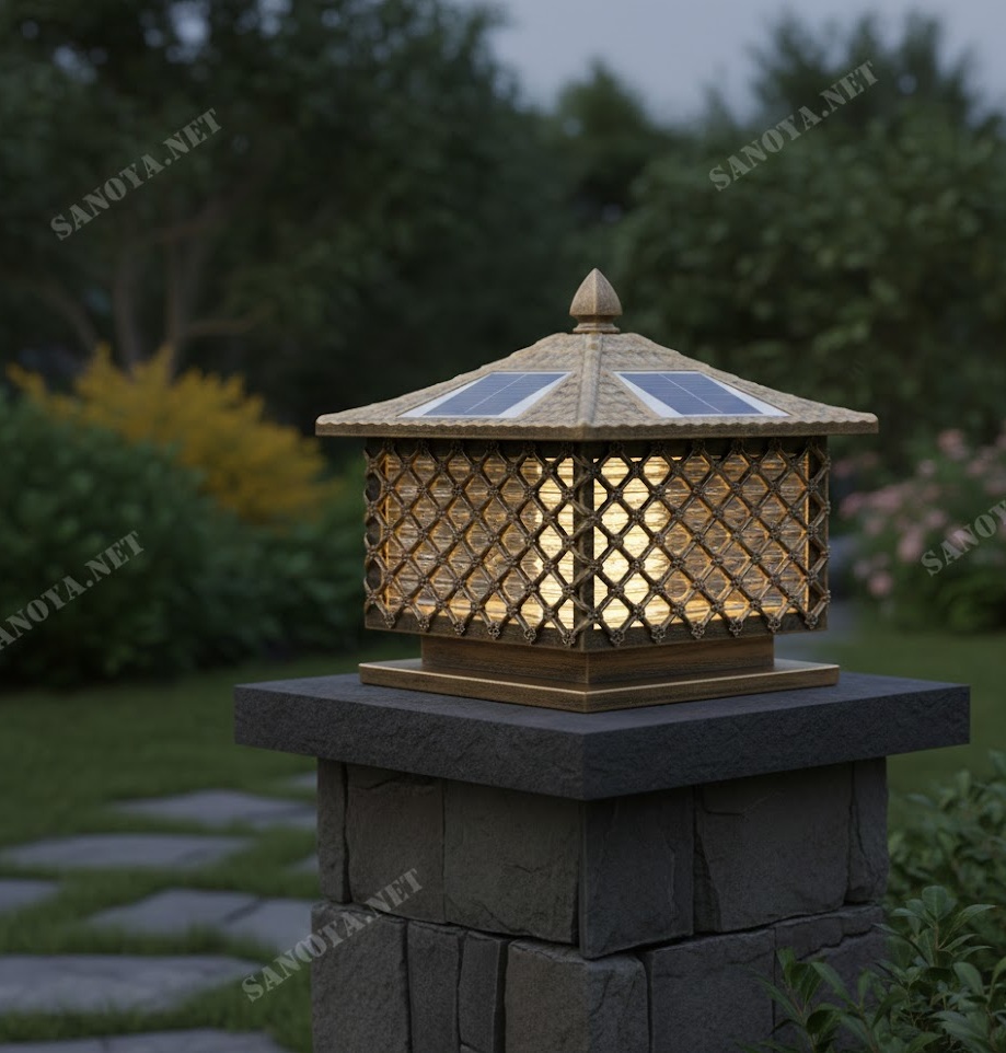 Đèn Trụ Lồng Vuông Năng Lượng Mặt Trời TD56