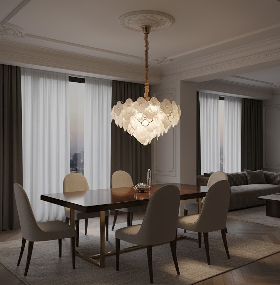 Đèn Chùm Viền Hoa Bốn Cánh SNT2337