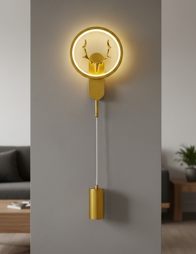 Đèn Tường Trang Trí Sừng Hươu Hoàng Kim SNT2321