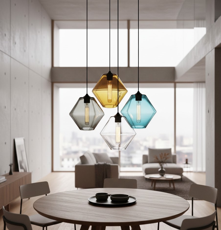 Đèn Thả Trần Pha Lê Khối Lăng Kính Màu Karin_LAM979L