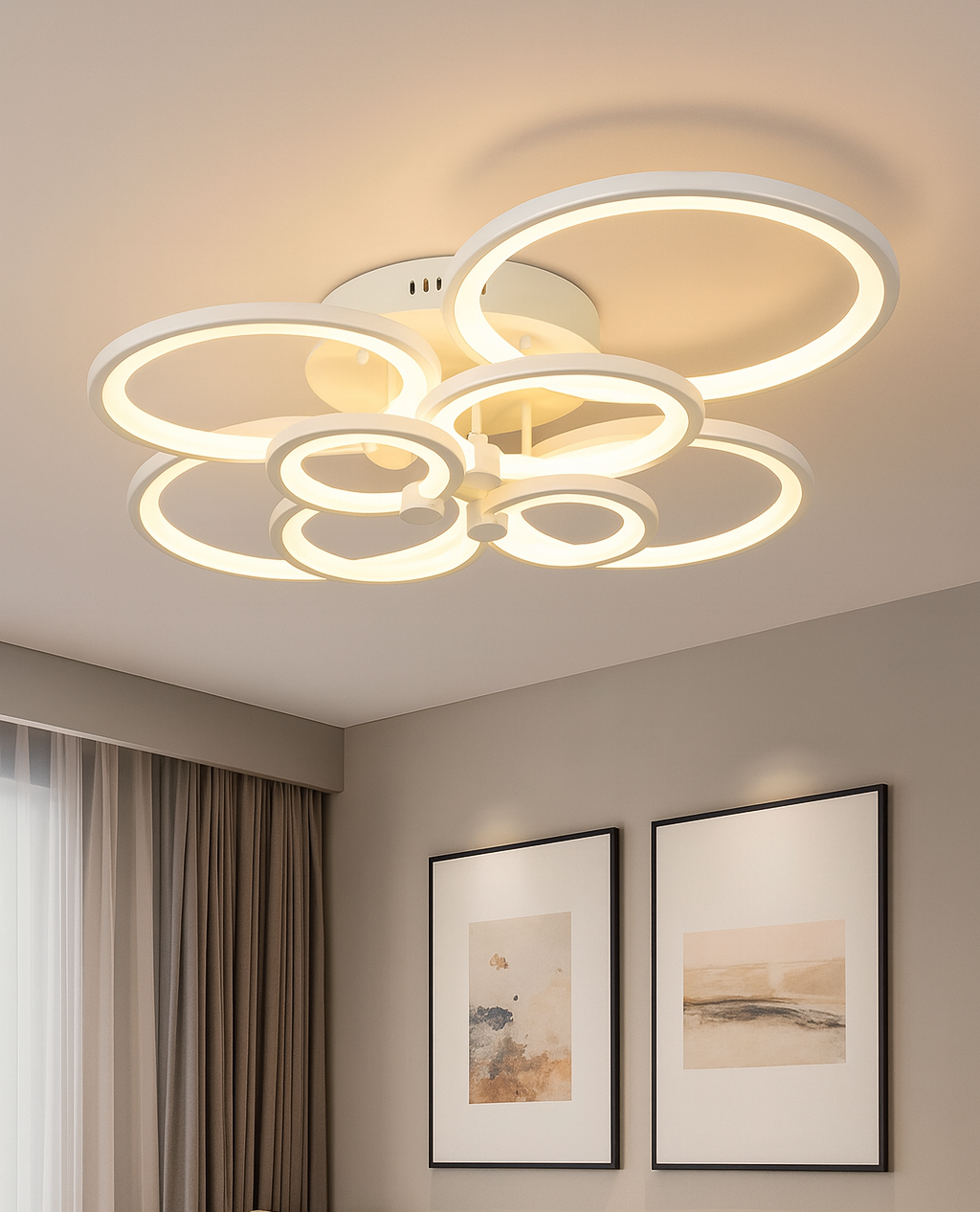 Đèn Ốp Trần LED Hình Bông Hoa Vòng Tròn SNT5034