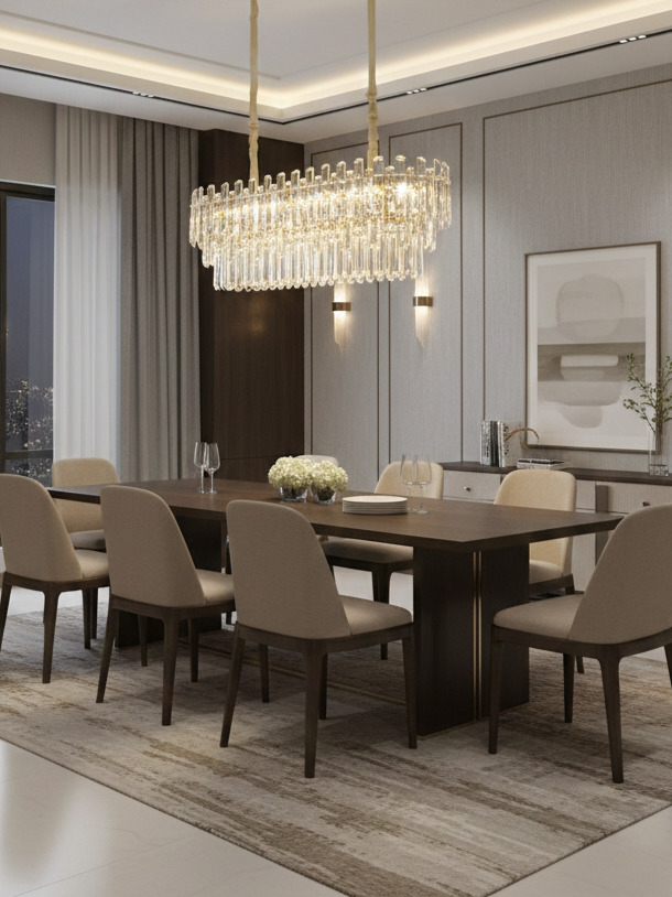 Đèn chùm Vương Quang Kim Tháp Pha Lê SNT4483