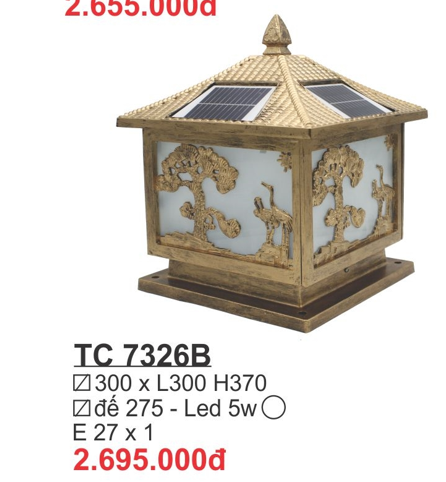 Đèn trụ cổng TC7326B - Ảnh 2