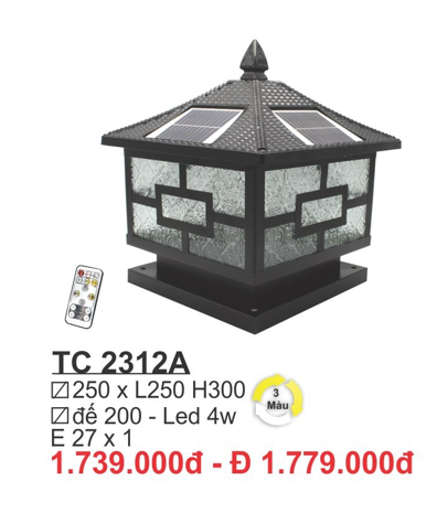Đèn trụ cổng TC2312A - Ảnh 2