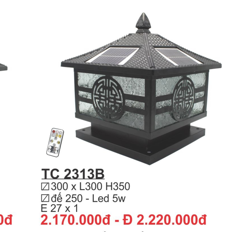 Đèn trụ cổng TC2313B - Ảnh 2