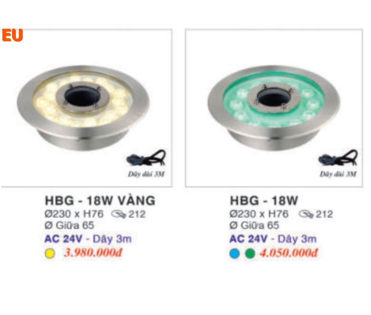 Đèn âm sàn hồ bơi HBG-18W - Ảnh 2