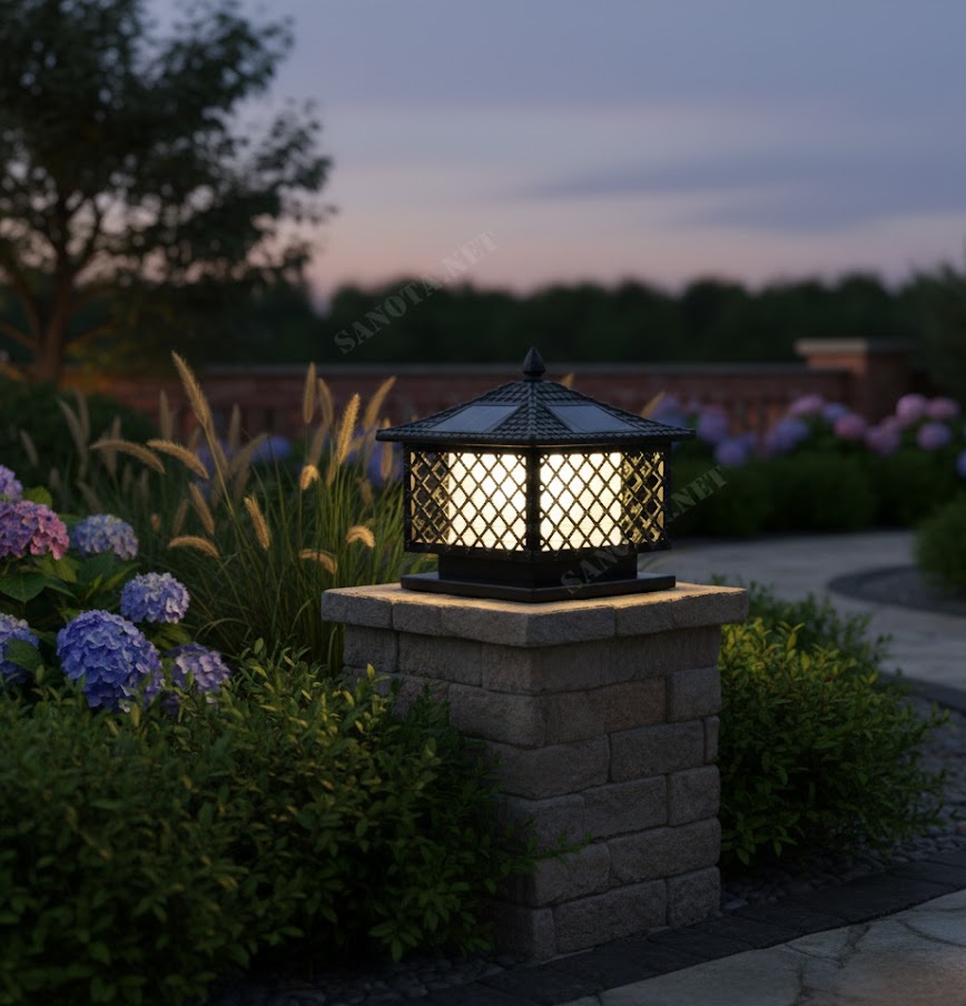 Đèn Trụ Cổng Năng Lượng Mặt Trời Cổ Điển SNT4949