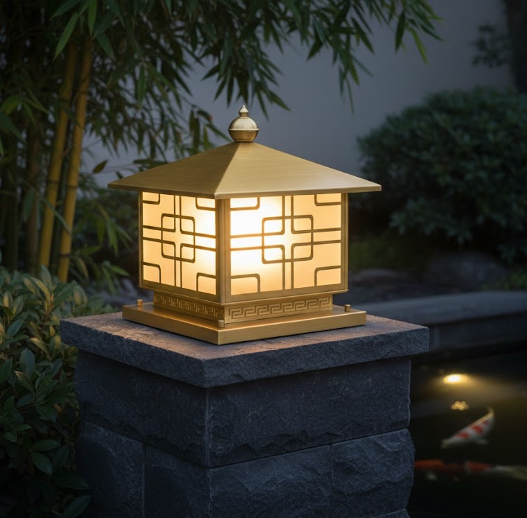 Đèn Trụ Cổng Vàng Đồng Cổ Điển Sanota SNT4958/300