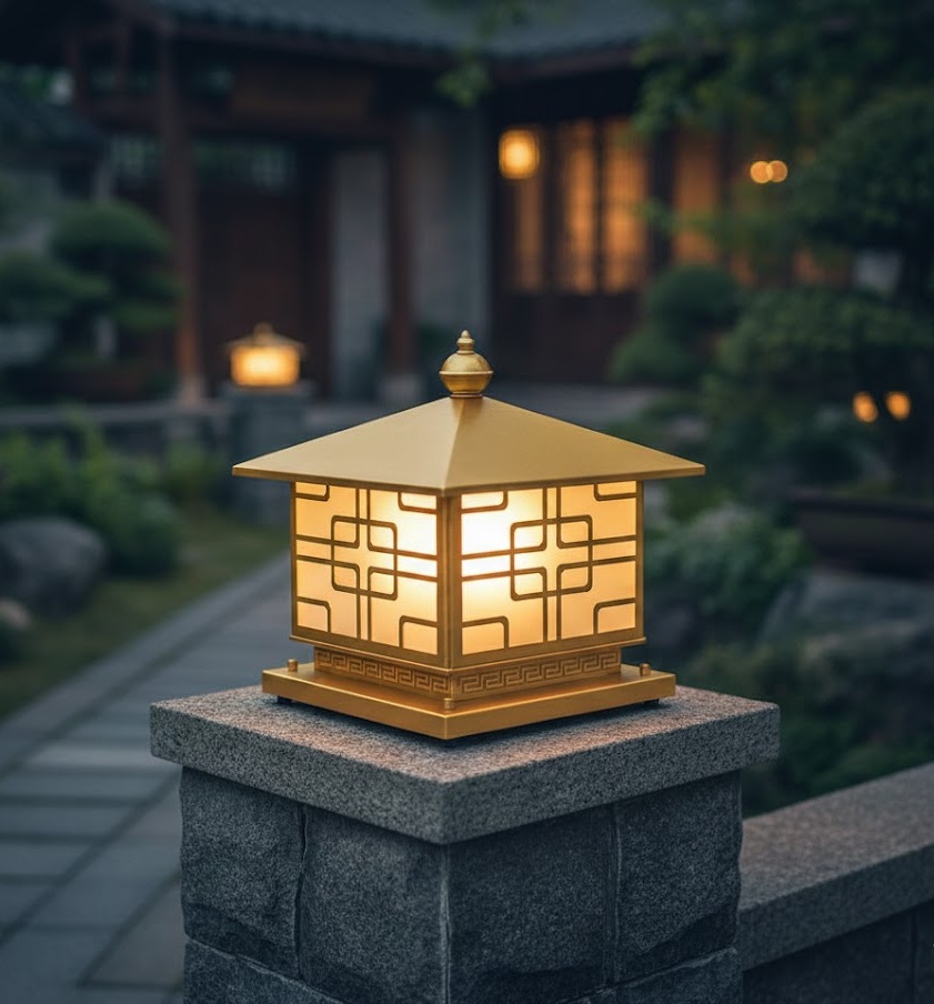 Đèn Trụ Cổng Họa Tiết Hoa Văn SNT4958-400