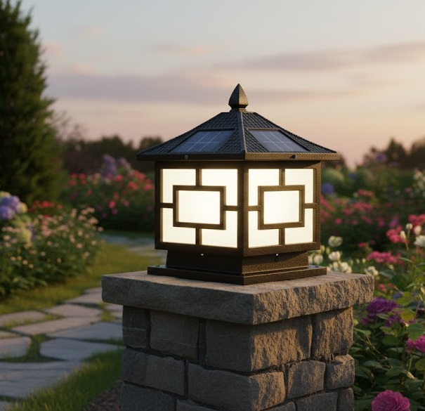 Đèn Trụ Cổng Sân Vườn Năng Lượng Mặt Trời SNT4962