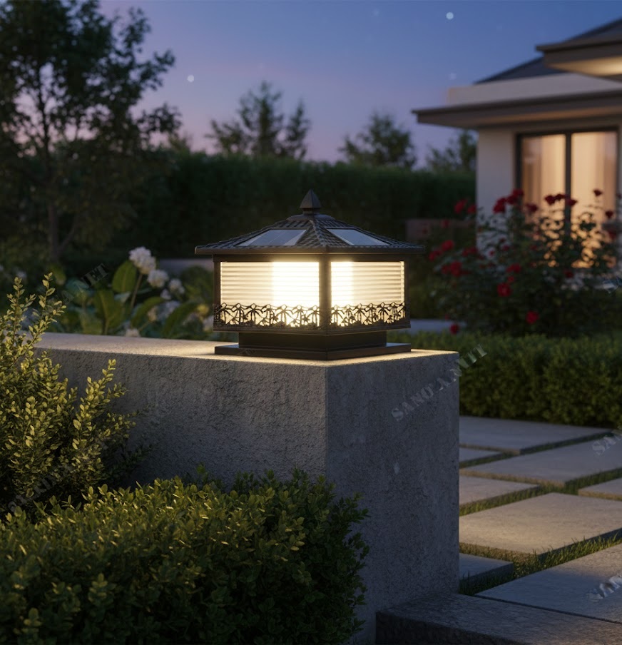 Đèn Trụ Cổng Vuông Năng Lượng Mặt Trời Sanota SNT4947