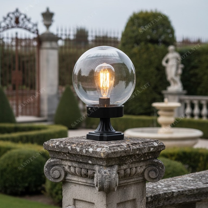 Đèn trụ cổng quả cầu thuỷ tinh SNT2