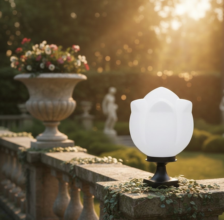 Đèn trụ cổng hoa sen SNT4