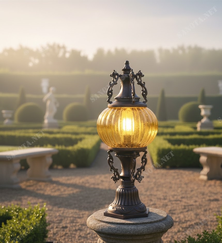 Đèn trụ cổng Bát Long Chầu Nguyệt