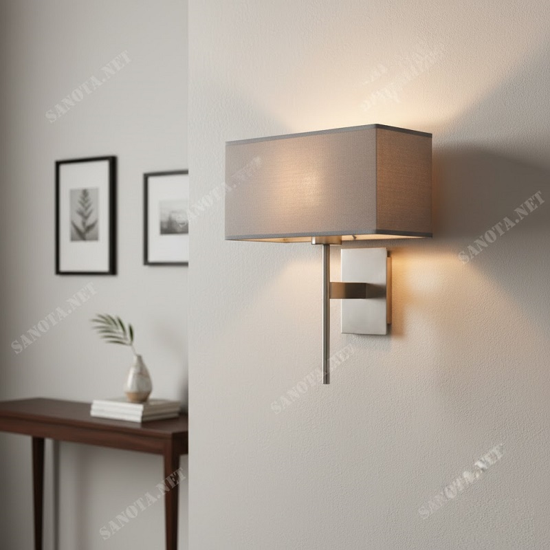 Đèn Tường Chao Vải Màu Xám SNT1734