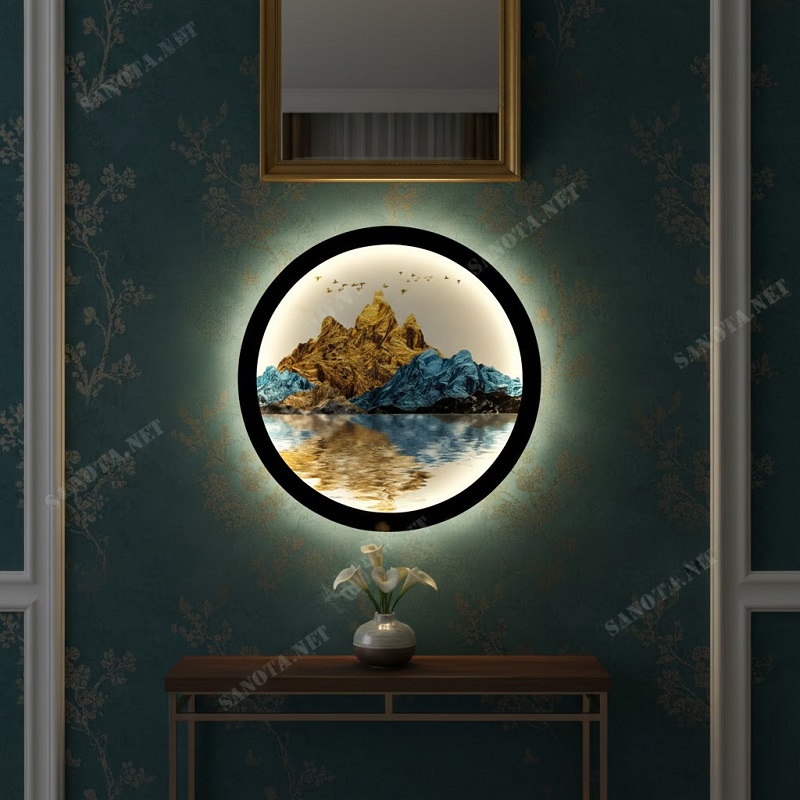 Đèn Tường Kết Hợp Tranh Sơn Thủy Hữu Tình SNT2151