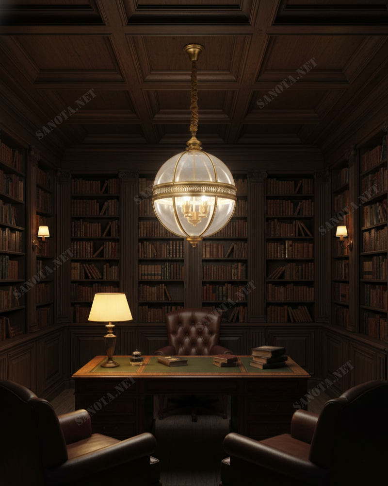 Đèn thả đồng quả cầu cổ điển SNT3371 - Ảnh 3