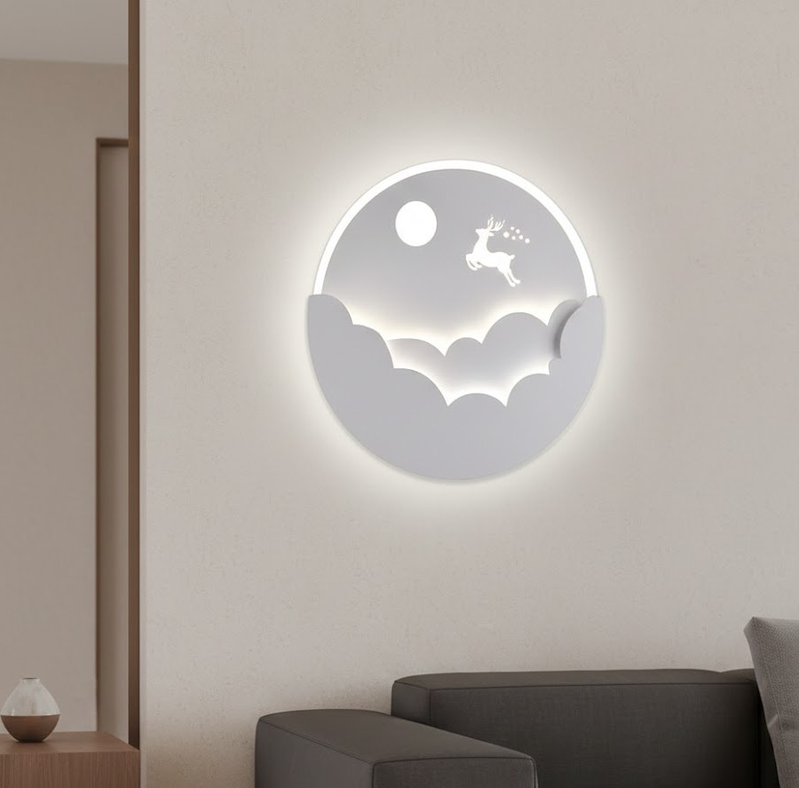 Đèn tường hình tròn họa tiết mặt trăng SNT3573