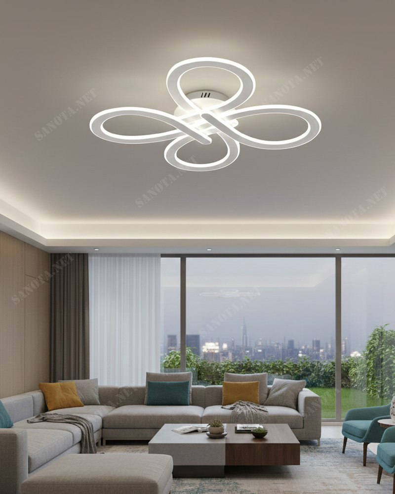 Đèn ốp trần hoạ tiết giao thoa nghệ thuật SNT3864 - Ảnh 2