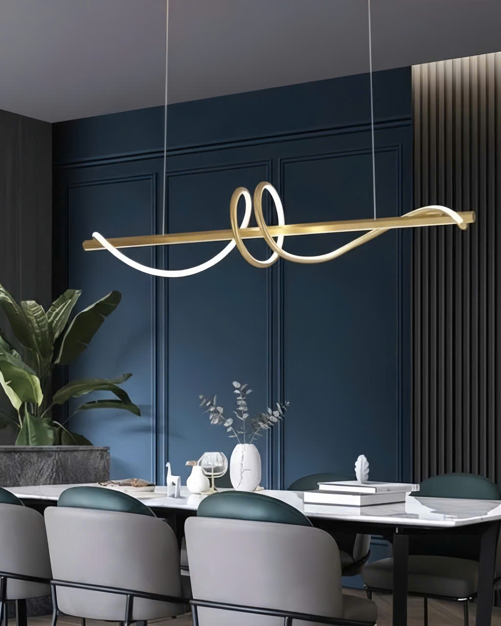 Đèn thả xi vàng uốn lượn SNT3995