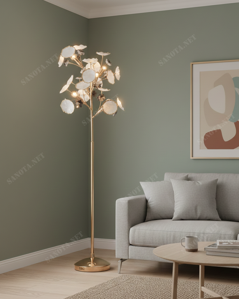 Đèn cây bông sứ kết hợp thuỷ tinh SNT4110 gây ấn tượng mạnh bởi vẻ đẹp nghệ thuật tinh xảo. Lấy cảm hứng từ hình ảnh những đóa hoa đá.....