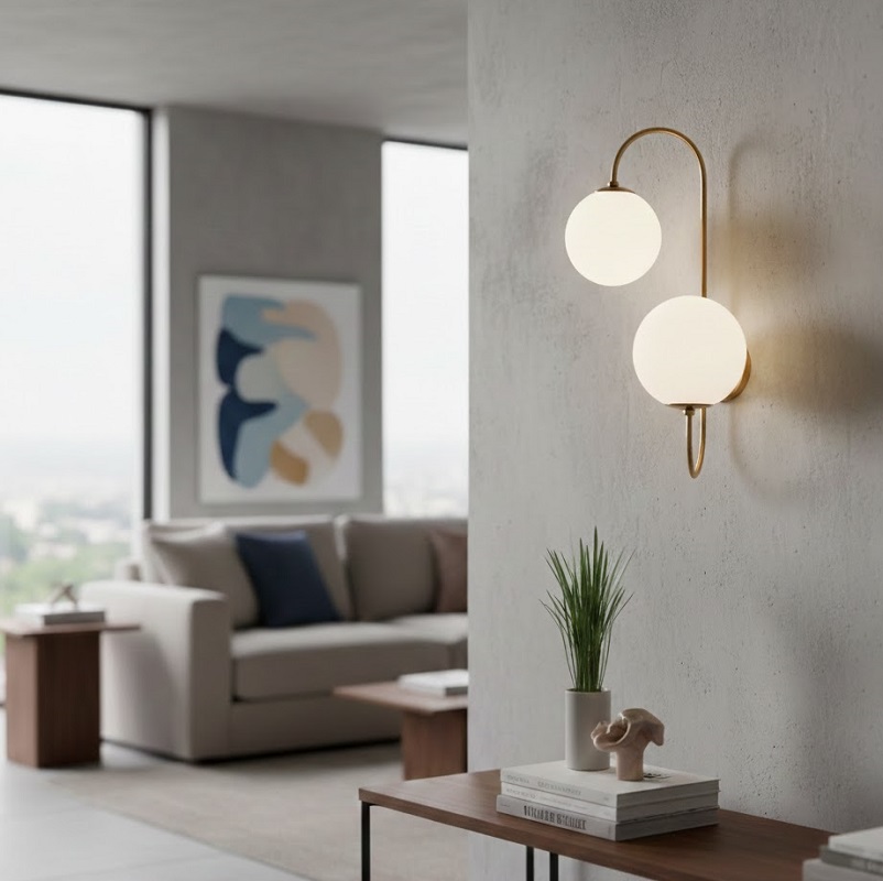 Đèn tường hai quả cầu thuỷ tinh SNT2312