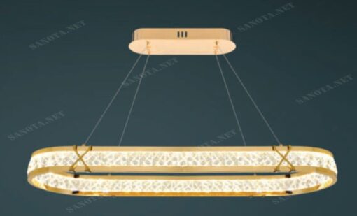 một chiếc đèn chùm có thiết kế hiện địa và đậm chất sang trọng, bởi chiếc đèn như đang khắc hoạ một chiếc nhẫn vàng lấp lánh, khi chiếc đèn led được bật lên những đường nét trên chiếc đèn toả sáng lung linh giữa không gian nội thất, với vẻ đẹp sang trọng của chiếc đèn chùm hiện đại này sẽ là món đồ trang trí cho không gian căn nhà của bạn, chiếc đèn chùm dễ dàng đặt ở bất kì không gian nào, phòng khách sang trọng phòng ngủ ấm áp, hay cả phòng ăn lãng mạn, một món đồ trang trí không thể thiếu trong không gian nội thất của căn nhà của bạn tôn lên vẻ đẹp thẩm mỹ của gia chủ