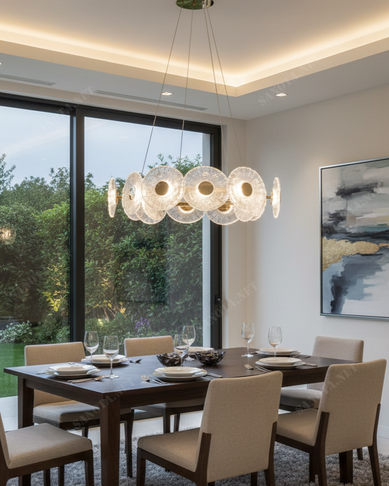 Đèn chùm LED sang trọng hoa thuỷ tinh SNT2854 - Ảnh 4