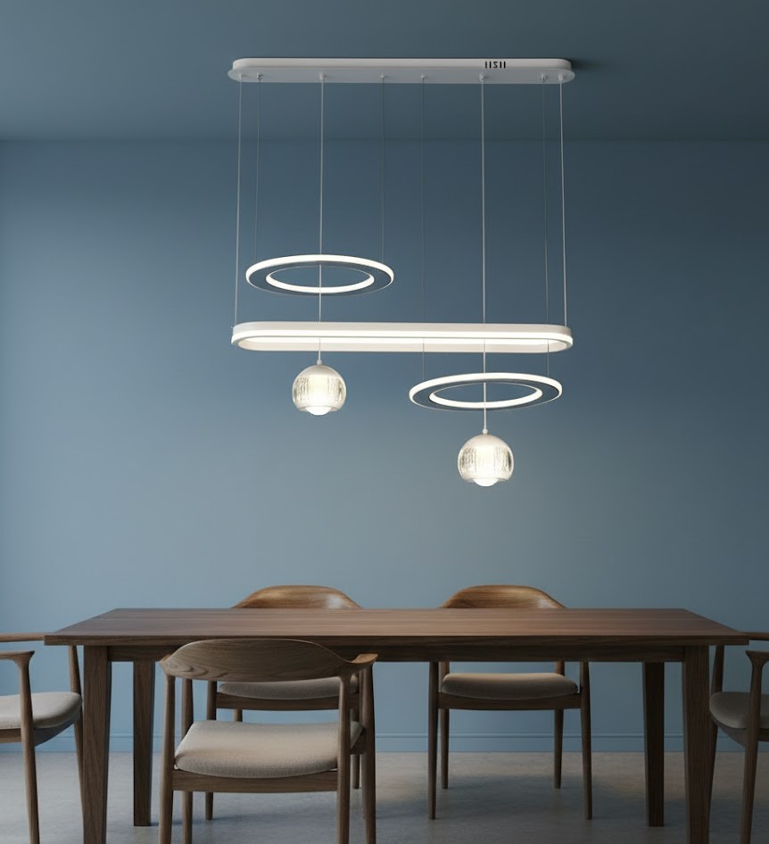 Đèn chùm bàn ăn hai vòng nghệ thuật SNT3961