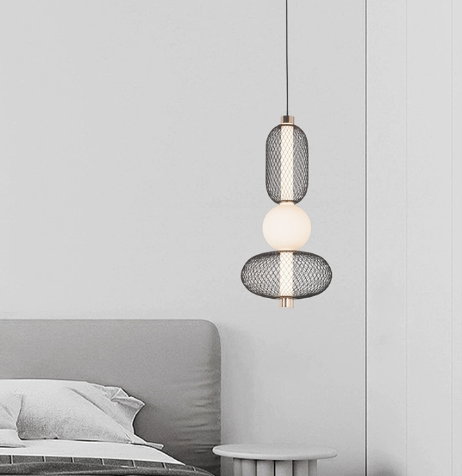 Đèn thả lồng sắt thủy tinh độc đáo SNT5695