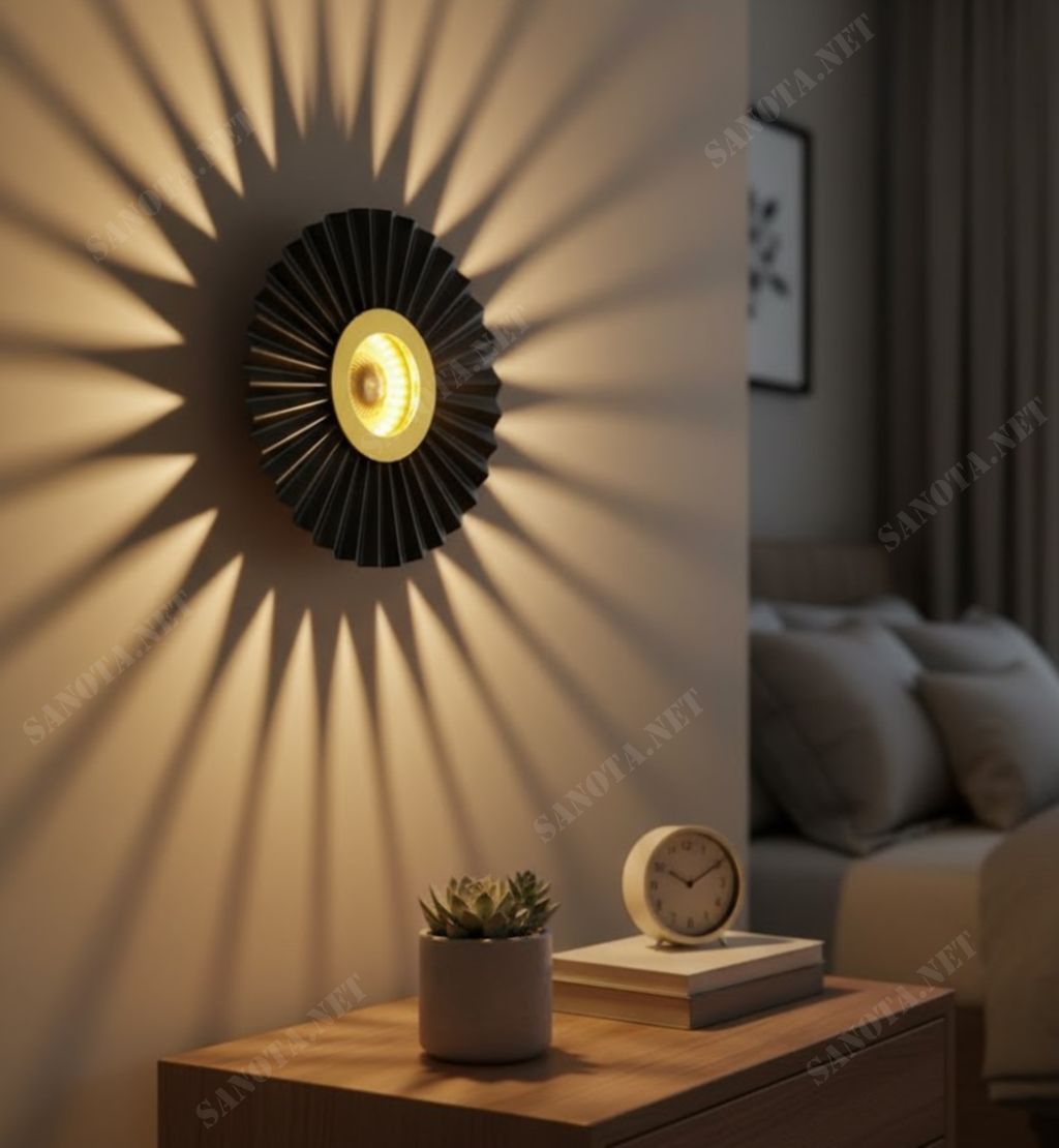 Đèn tường hình tròn gấp nếp hiện đại SNT6101 - Ảnh 2