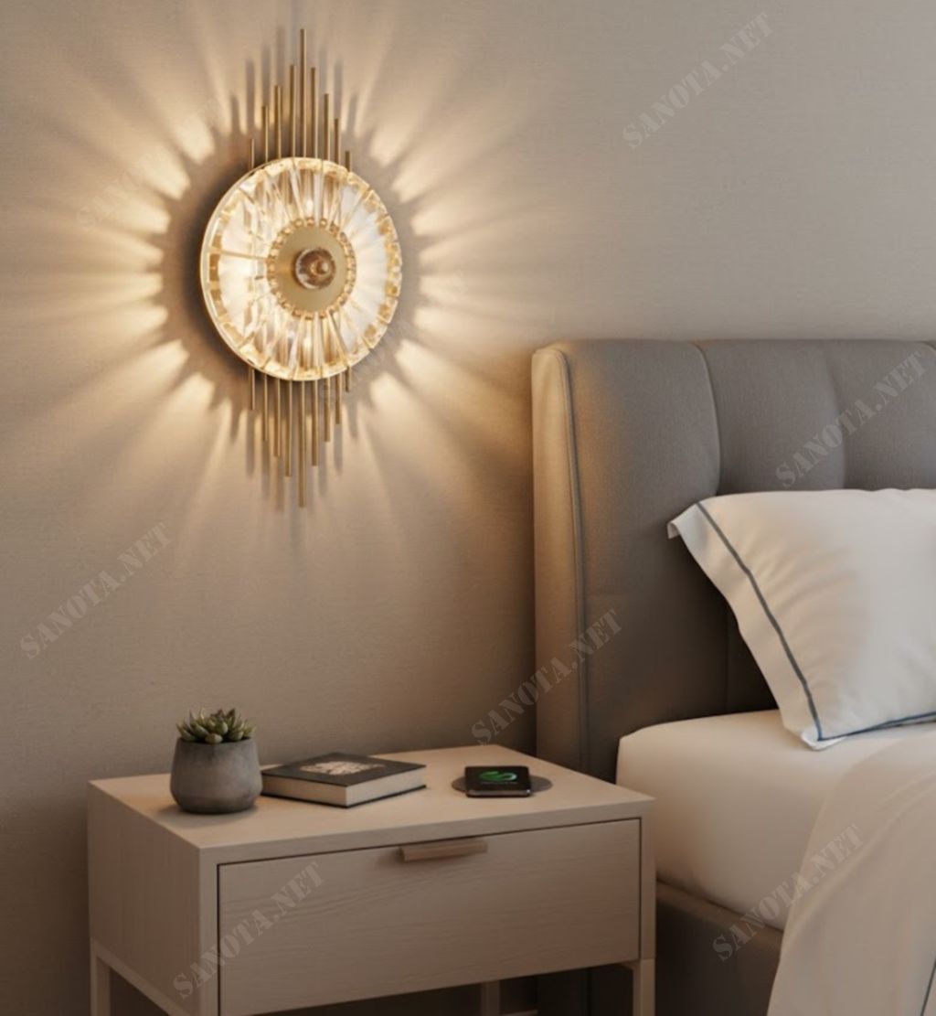 Đèn tường pha lê mạ vàng Luxury SNT6106 - Ảnh 2