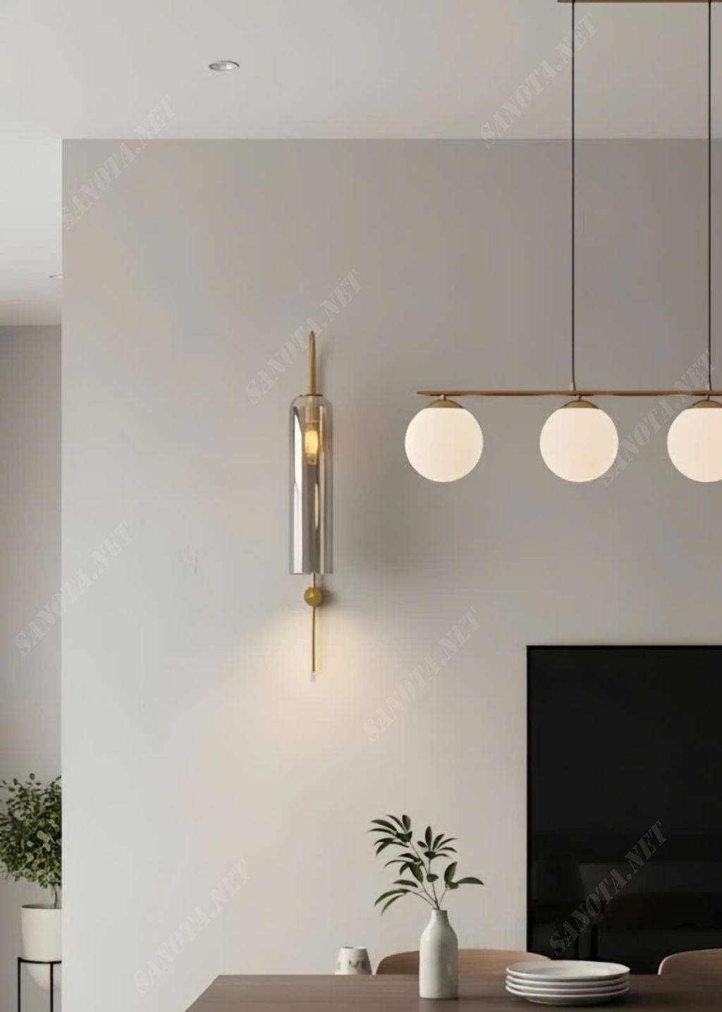 Đèn tường ống thủy tinh dài hiện đại SNT6113 - Ảnh 3