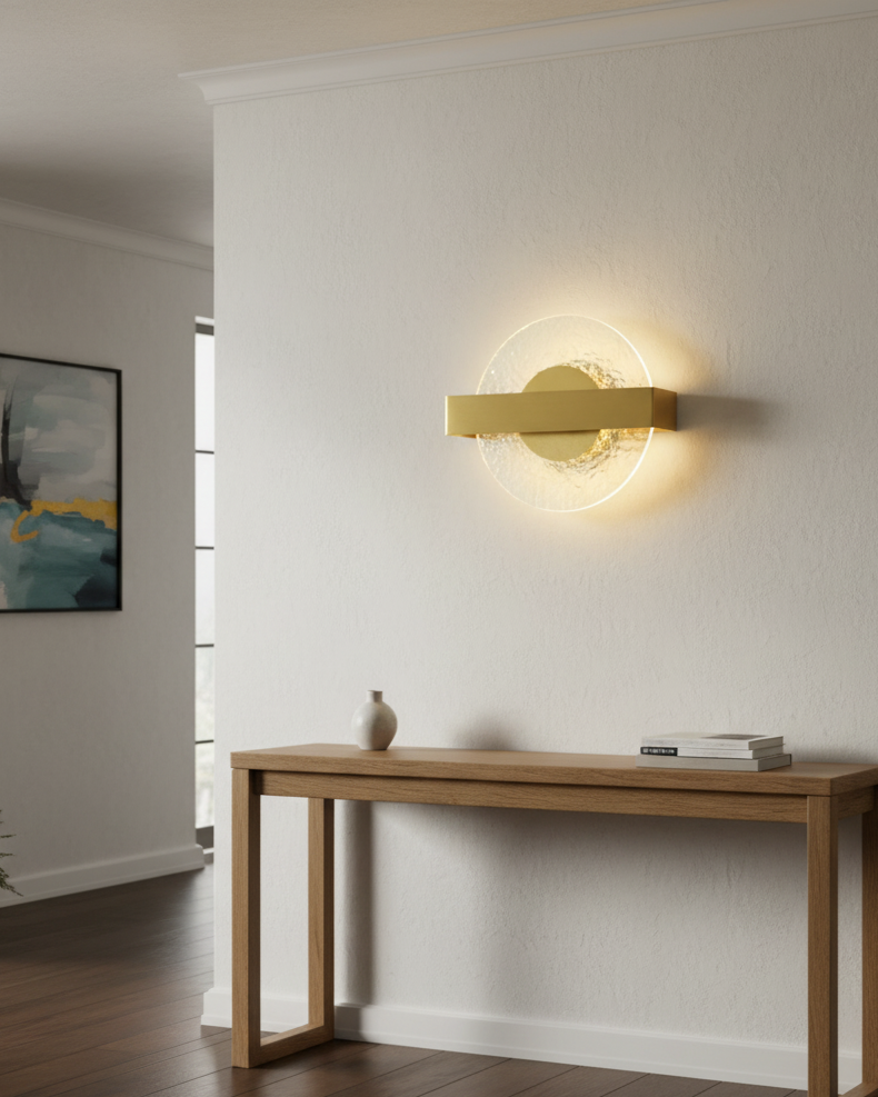 Đèn tường vòng ánh sáng SNT6034 sở hữu thiết kế độc đáo với hai hình dạng chính: khối hình vuông và vòng tròn trong suốt hòa quyện tinh tế...