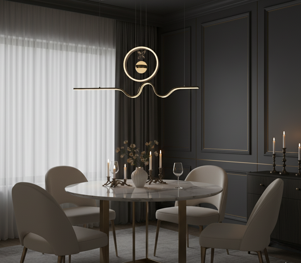 Đèn thả bàn ăn sóng lượn SNT 5787