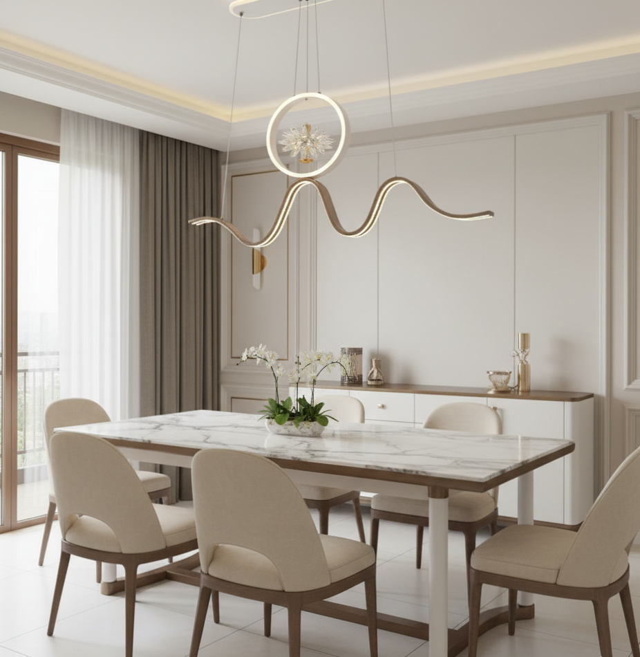 Đèn thả Sóng Uốn Lượn Hiện Đại SNT 5786