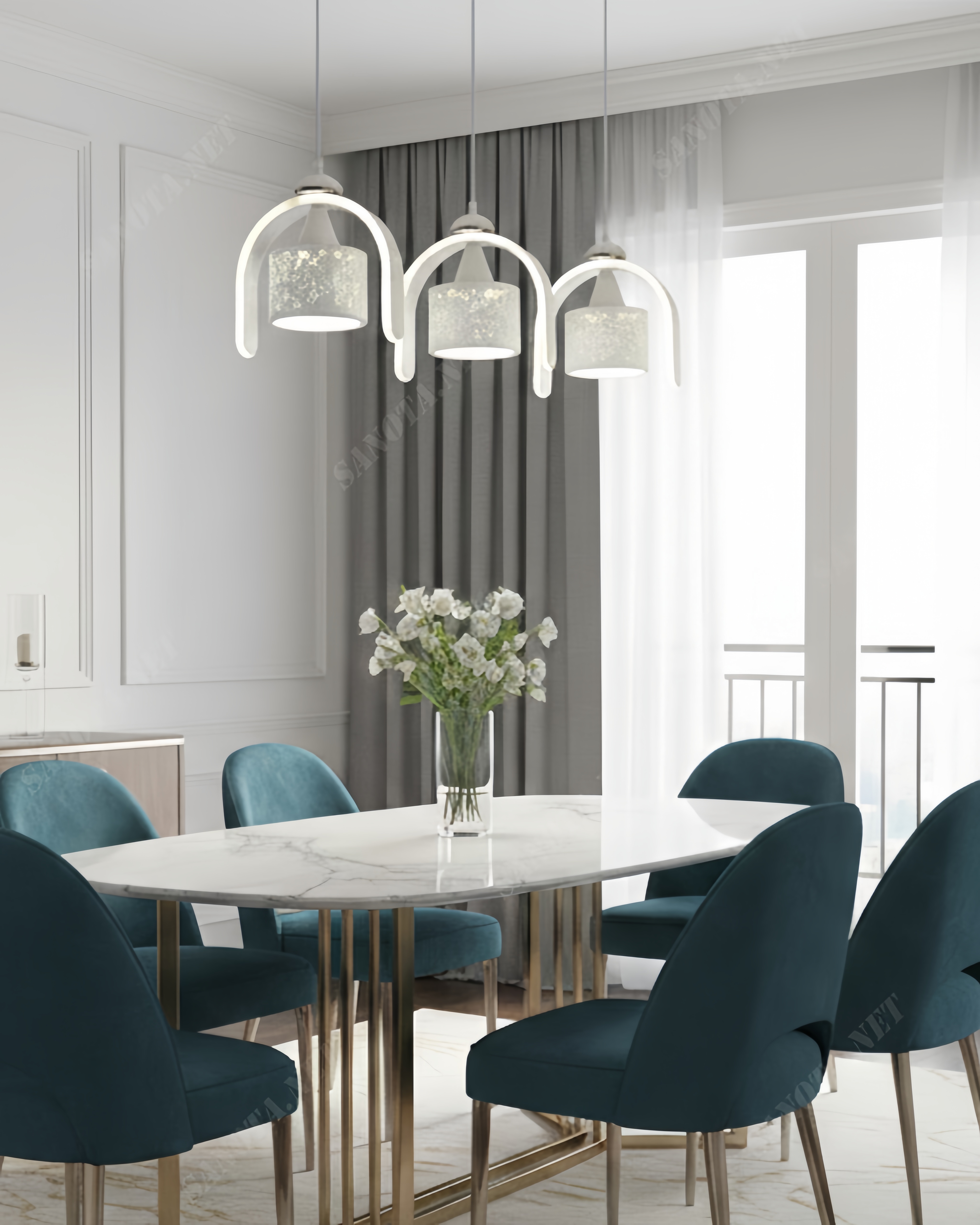 Đèn thả vòm cong hiện đại SNT5800 - Ảnh 2