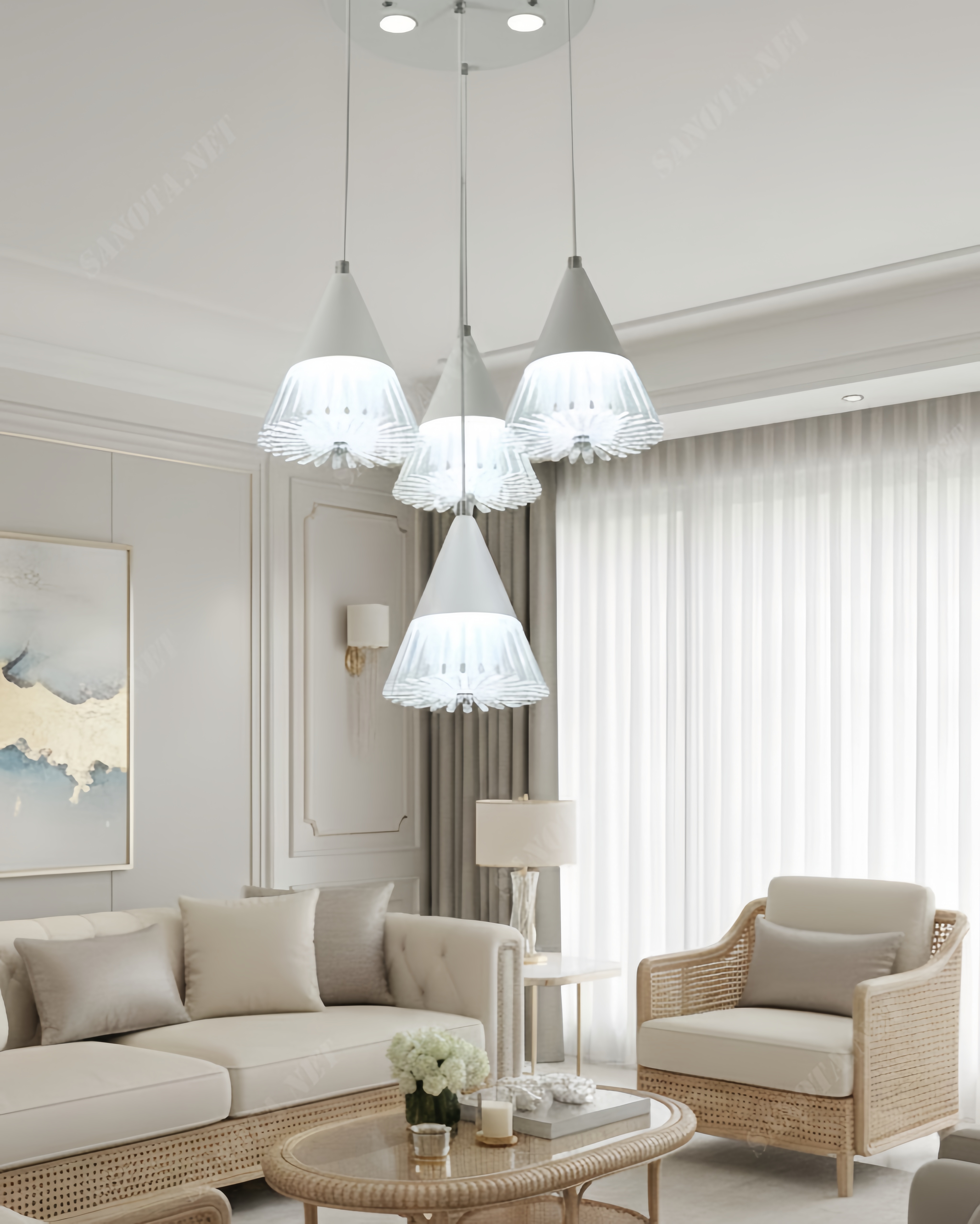 Đèn thả hiện đại chao xếp lí SNT5799 - Ảnh 2