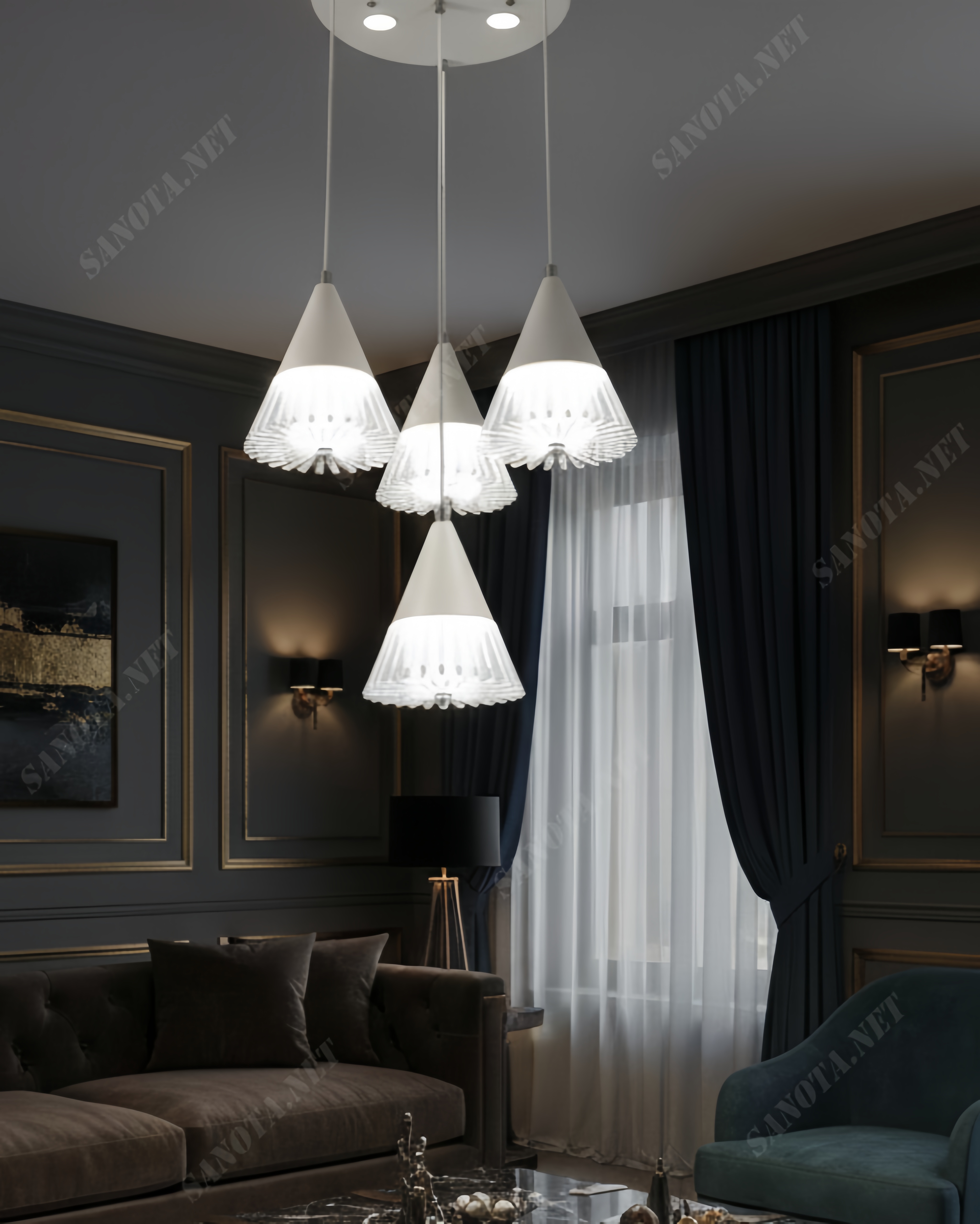 Đèn thả hiện đại chao xếp lí SNT5799