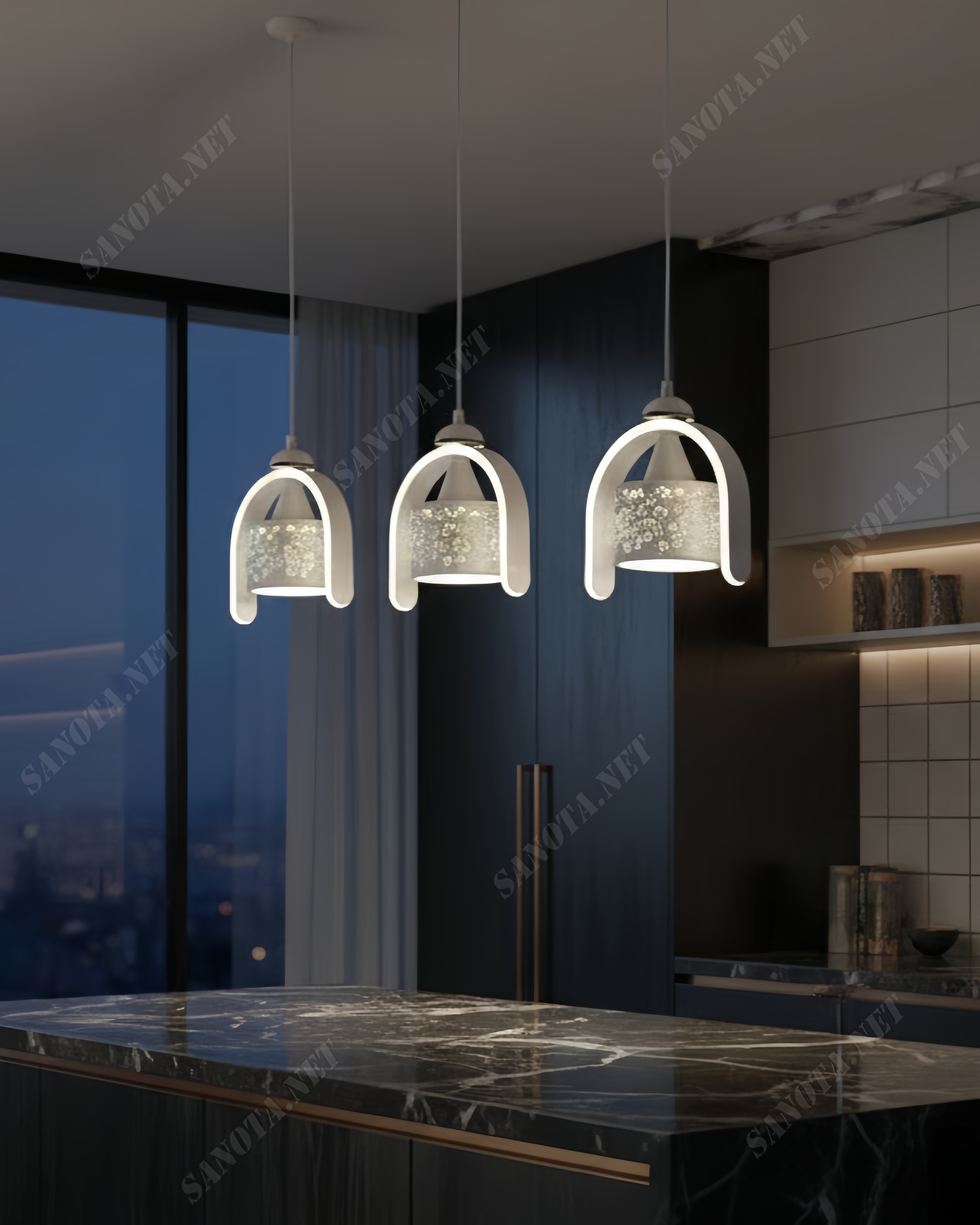 Đèn thả vòm cong hiện đại SNT5790