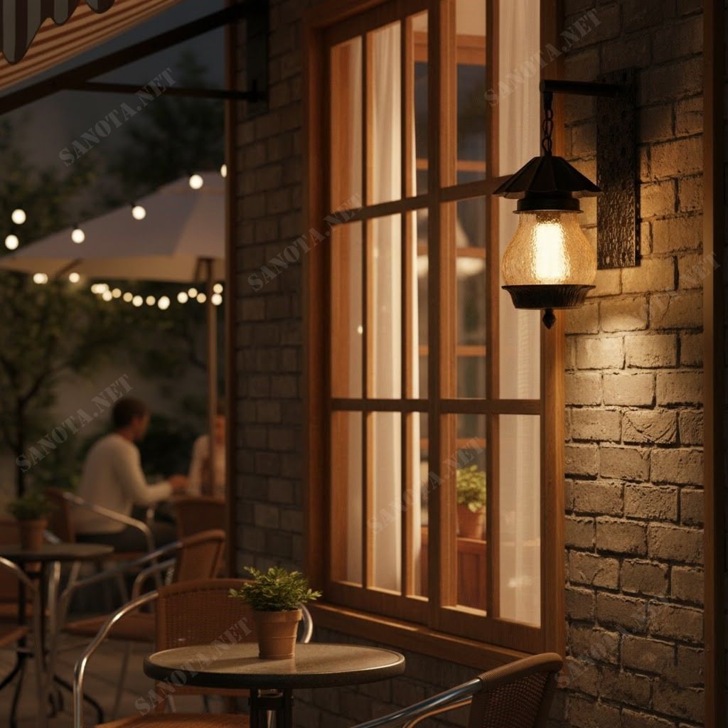 Đèn treo tường phong cách cổ điển với thiết kế khung kim loại vuông vức cùng ánh sáng vàng ấm áp, chiếc đèn tường ngoài trời này mang đến vẻ đẹp thời thượng, phù hợp cho cả ban công, sân vườn hay hành lang. Đèn tường được chế tác từ chất liệu kim loại cao cấp phủ sơn tĩnh điện chống gỉ, kết hợp mặt kính trong suốt giúp ánh sáng lan tỏa tự nhiên và dịu nhẹ. Kiểu dáng hình hộp đơn giản nhưng ấn tượng, tạo chiều sâu cho không gian, làm nổi bật các mảng tường và đường nét kiến trúc hiện đại.