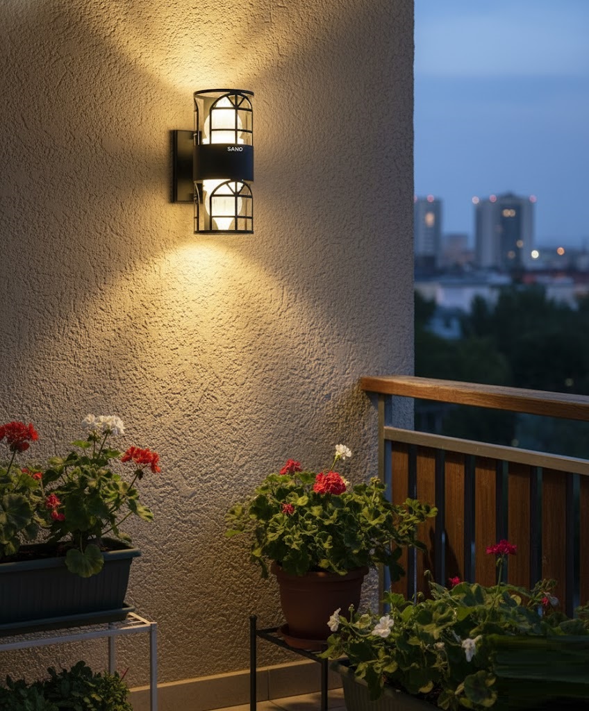 Đèn tường hắt sáng hai đầu khung sắt nghệ thuật SNT6045