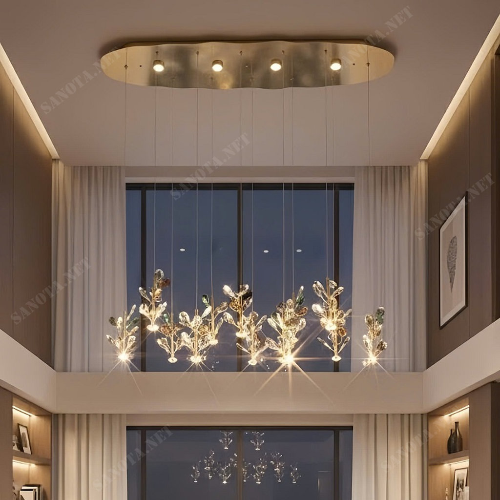 Đèn Thả Pha Lê Nghệ Thuật Cành Lá SNT6070 - Ảnh 3