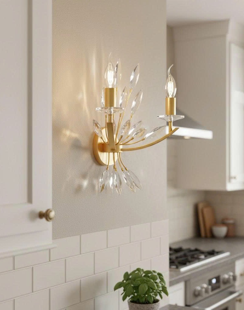 Đèn tường pha lê hoa trong suốt sang trọng SNT6118