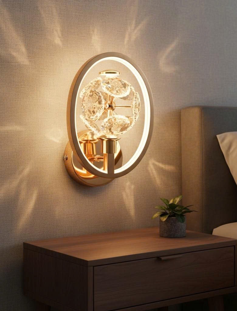 Đèn tường pha lê vòng hoa hiện đại SNT6120