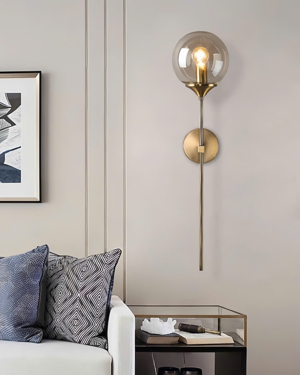 Đèn tường thủy tinh hình ngọn đuốc hiện đại SNT6124